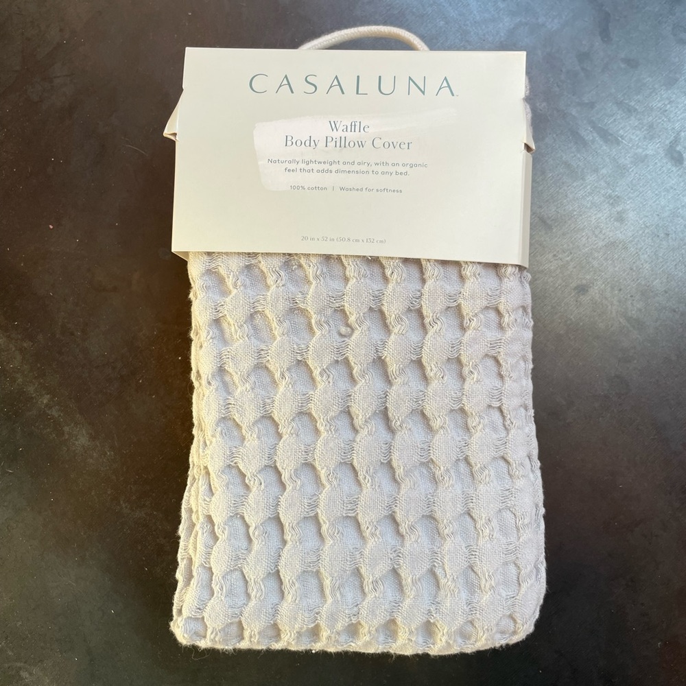 Casaluna waffle body pillow cover in light grey NWT